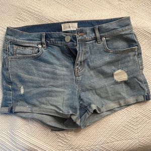 Lou & Grey denim distressed jean shorts size 26 waist
